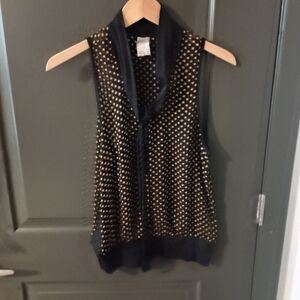 Polka Dot Sleeveless Blouse